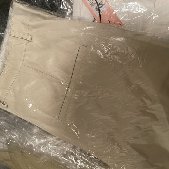 CREAM MATERIEL TBILISI ECO LEATHER SLIM FIT PANTS - Picture 5 of 5